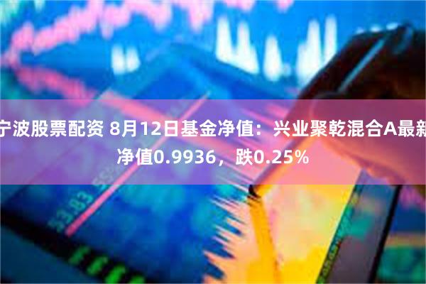 宁波股票配资 8月12日基金净值：兴业聚乾混合A最新净值0.9936，跌0.25%