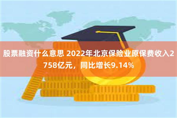 股票融资什么意思 2022年北京保险业原保费收入2758亿元，同比增长9.14%